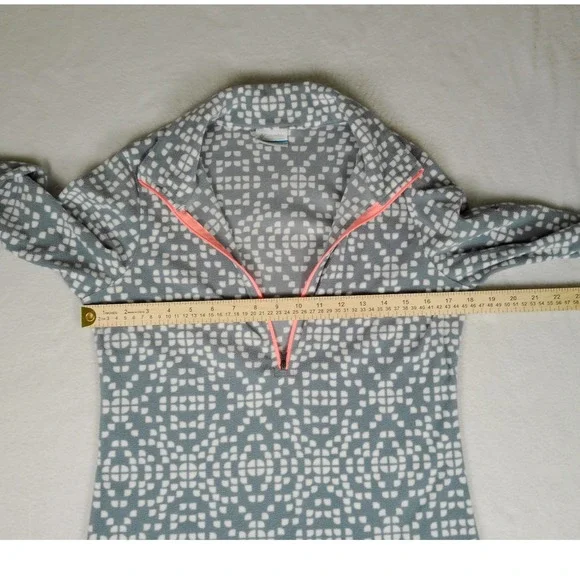 Columbia Sportswear Women's Fleece Quarter Zip Pullover Gray White Pattern Sz S - Picture 6 of 8